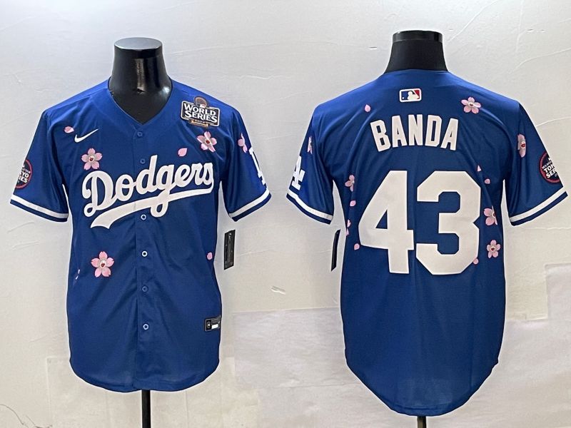Men Los Angeles Dodgers #43 Banda Blue Sakura Edition 2025 Nike MLB Jersey style 6->los angeles dodgers->MLB Jersey